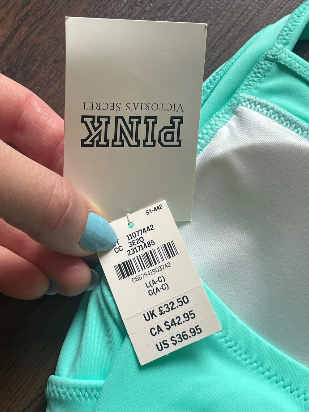 Victoria's Secret Pink Halter Bikini Swim Tiffany Blue Criss Cross Front Top NWT
